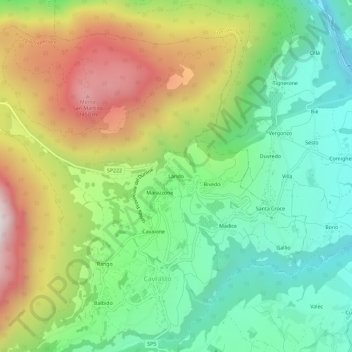 Carte topographique Larido, altitude, relief