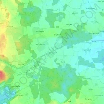 Carte topographique Rabenden, altitude, relief