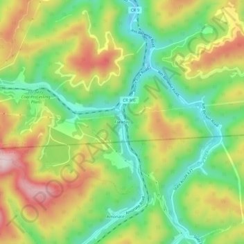 Carte topographique Faraday, altitude, relief