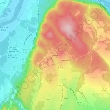 Carte topographique Suptilieu, altitude, relief