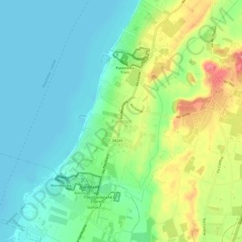 Carte topographique Pacengo, altitude, relief