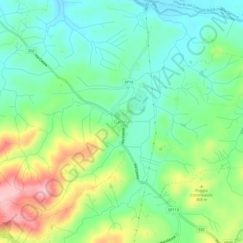 Carte topographique Gallina, altitude, relief