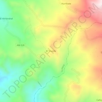 Carte topographique El Triunfo, altitude, relief