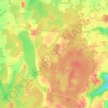 Carte topographique Couvent, altitude, relief