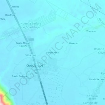 Carte topographique Fundo Pena, altitude, relief