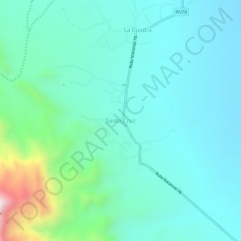 Carte topographique Santa Cruz, altitude, relief