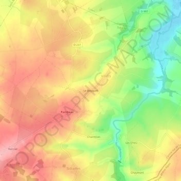 Carte topographique Le Bouquet, altitude, relief