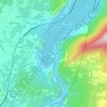 Carte topographique Ceraino, altitude, relief