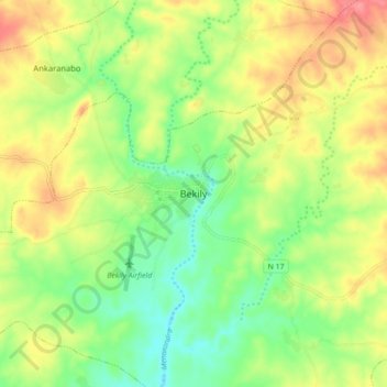 Carte topographique Bekily, altitude, relief