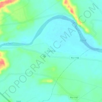 Carte topographique Ocoña, altitude, relief