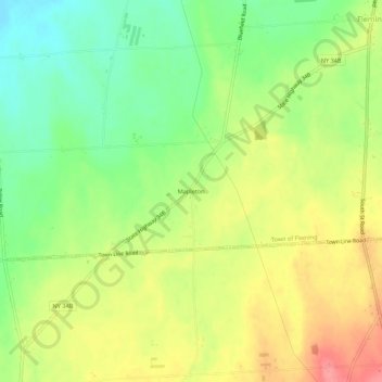 Carte topographique Mapleton, altitude, relief