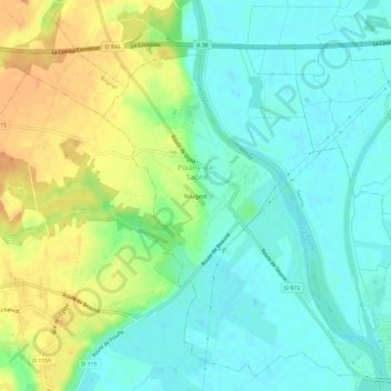 Carte topographique Rougeot, altitude, relief