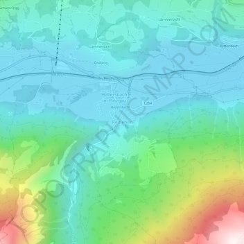 Carte topographique Reitlehen, altitude, relief