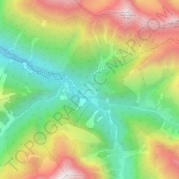 Carte topographique Madau, altitude, relief