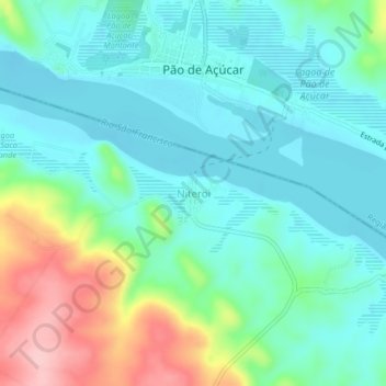 Carte topographique Niteroi, altitude, relief