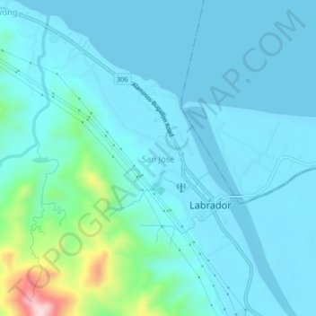 Carte topographique San Jose, altitude, relief