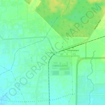 Carte topographique Chhattarpur, altitude, relief