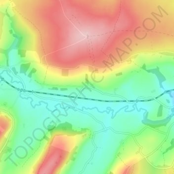 Carte topographique Houlsyke, altitude, relief