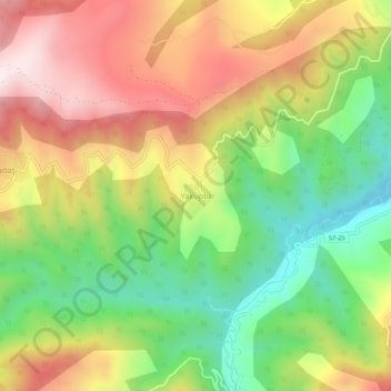 Carte topographique Yakuplu, altitude, relief