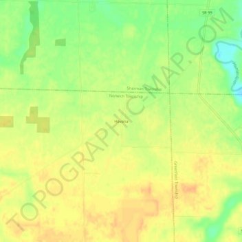 Carte topographique Havana, altitude, relief