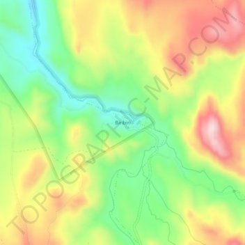 Carte topographique Biribiri, altitude, relief