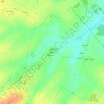 Carte topographique Puze, altitude, relief