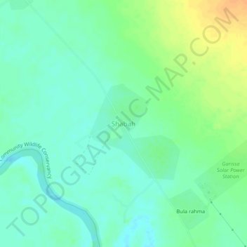 Carte topographique Shabah, altitude, relief