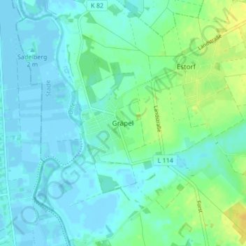 Carte topographique Gräpel, altitude, relief