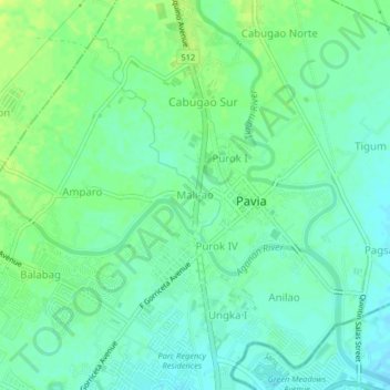Carte topographique Mali-ao, altitude, relief