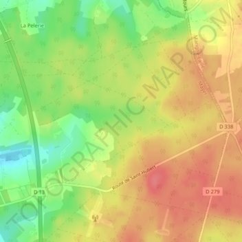 Carte topographique Forêt de Bercé, altitude, relief