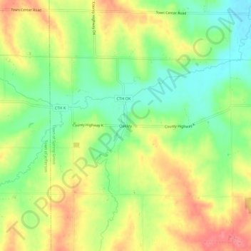 Carte topographique Oakley, altitude, relief