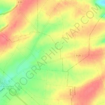 Carte topographique Boeuf, altitude, relief