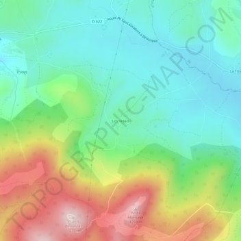 Carte topographique Les Vidals, altitude, relief