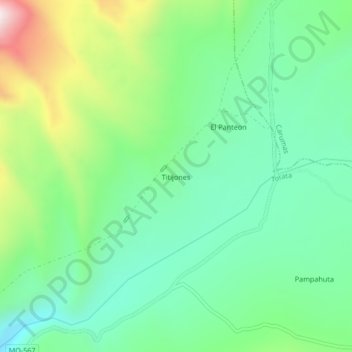 Carte topographique Titijones, altitude, relief