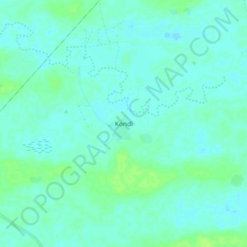 Carte topographique Kondi, altitude, relief