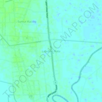 Carte topographique Labuhan Ratu, altitude, relief