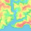 Carte topographique Bodinnick, altitude, relief