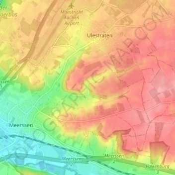 Carte topographique Waterval, altitude, relief