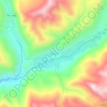 Carte topographique Chillca, altitude, relief