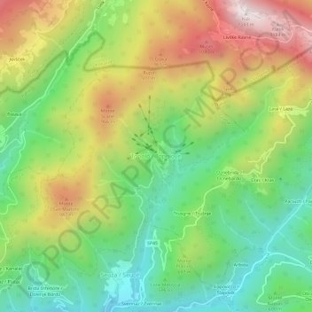 Carte topographique Topolò, altitude, relief