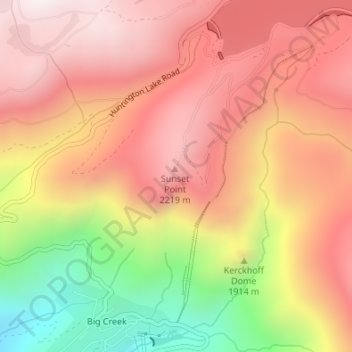 Carte topographique Sunset Point, altitude, relief