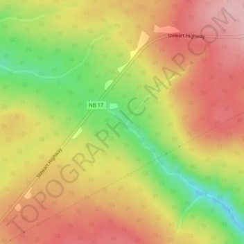 Carte topographique Adams Gulch, altitude, relief