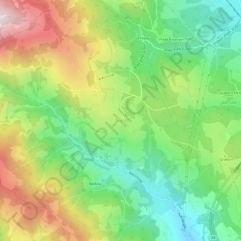 Carte topographique Prebl, altitude, relief