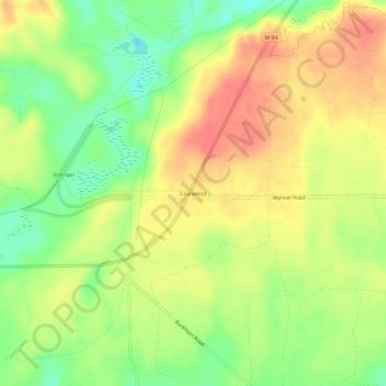 Carte topographique Coalwood, altitude, relief