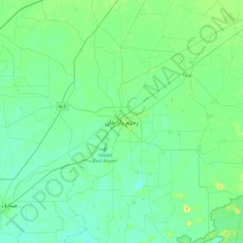 Carte topographique Rahim Yar Khan, altitude, relief