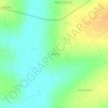 Carte topographique Tumtum, altitude, relief