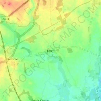 Carte topographique Ewen, altitude, relief