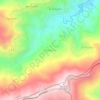 Carte topographique Petaquire, altitude, relief