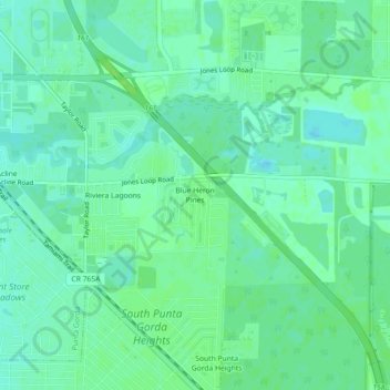 Carte topographique Blue Heron Pines, altitude, relief