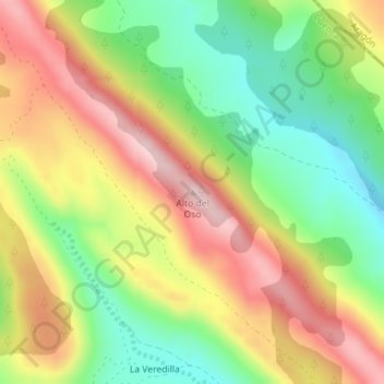 Carte topographique Alto del Oso, altitude, relief